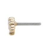 Miami - 14K Gold 5 Stone Arc Threadless/Threaded End - piercing - zone.com