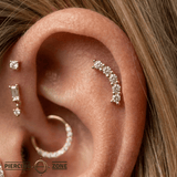 Miami - 14K Gold 5 Stone Arc Threadless/Threaded End - piercing - zone.com