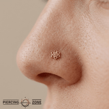 Micro Lotus Pin - 14K Gold Lotus Threadless End - piercing - zone.com