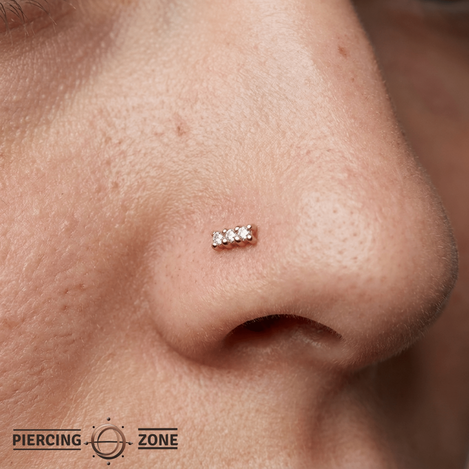 Micro Rail Pin - 14K Gold Gem Threadless End - piercing - zone.com