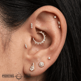 Micro Rail Pin - 14K Gold Gem Threadless End - piercing - zone.com