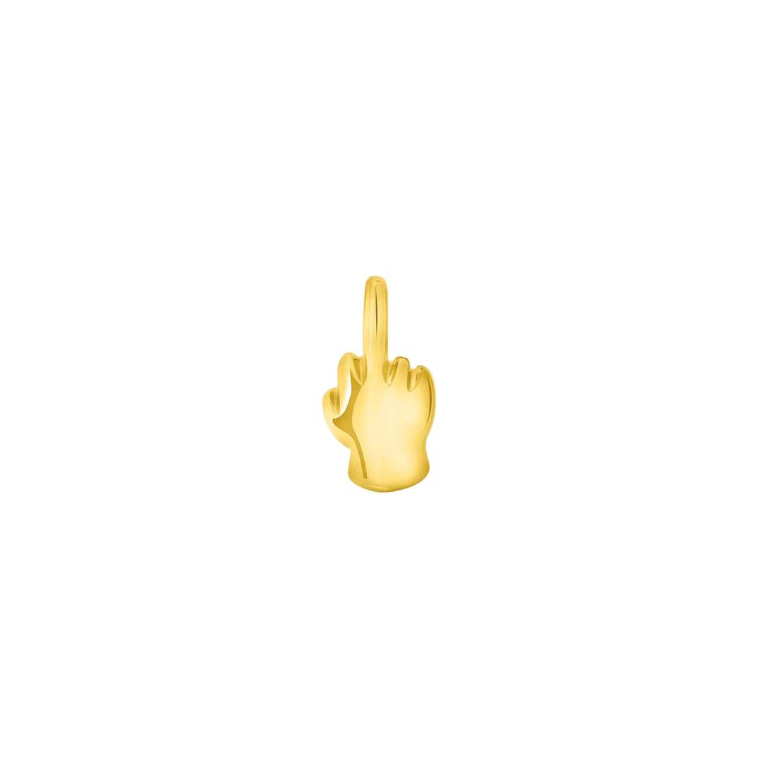 Middle Finger Emoji – 14K Gold Threadless & Threaded End - piercing - zone.com