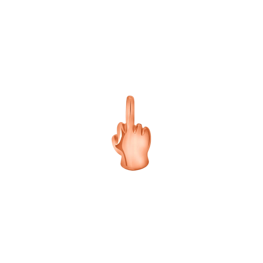 Middle Finger Emoji – 14K Gold Threadless & Threaded End - piercing - zone.com