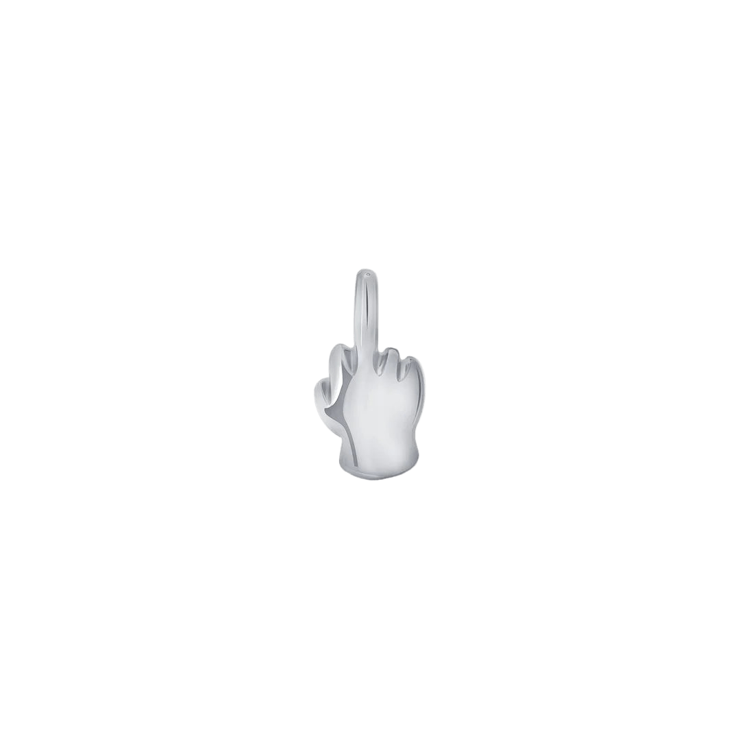 Middle Finger Emoji – 14K Gold Threadless & Threaded End - piercing - zone.com