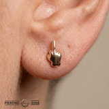 Middle Finger Emoji – 14K Gold Threadless/Threaded End - piercing - zone.com