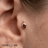Middle Finger Emoji – 14K Gold Threadless/Threaded End - piercing - zone.com