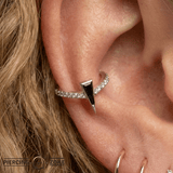 Mikah Black Spinel + CZ – 14K Gold Hinged Clicker - piercing - zone.com