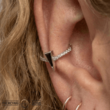 Mikah Black Spinel + CZ – 14K Gold Hinged Clicker - piercing - zone.com