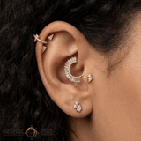 Mikah CZ – 14K Gold Hinged Clicker - piercing - zone.com