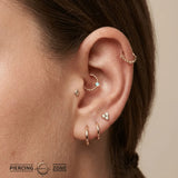 Mila Seamless Ring – 14K Gold Cup & Divot Design - piercing - zone.com