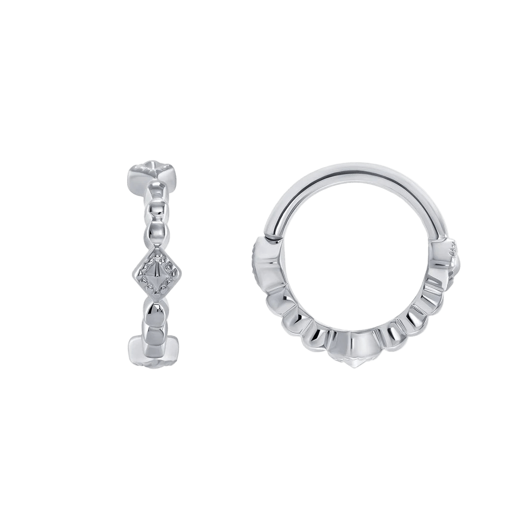 Mila Seamless Ring – 14K Gold Cup & Divot Design - piercing - zone.com