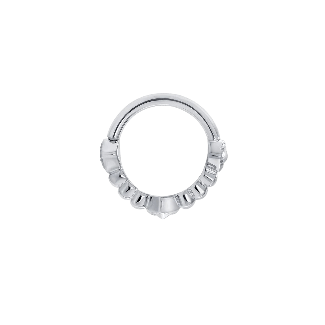 Mila Seamless Ring – 14K Gold Cup & Divot Design - piercing - zone.com