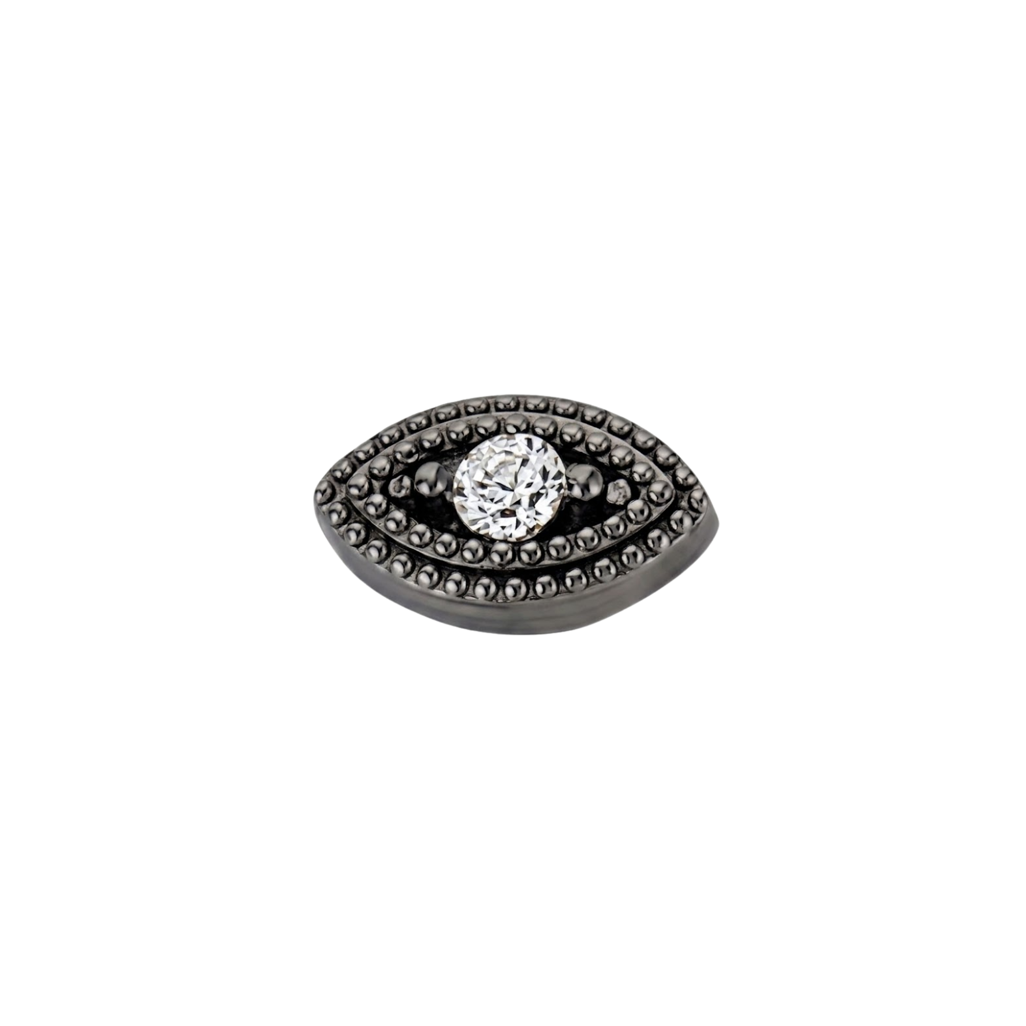 Milgrain Eye – 14K Gold Threadless/Threaded End
