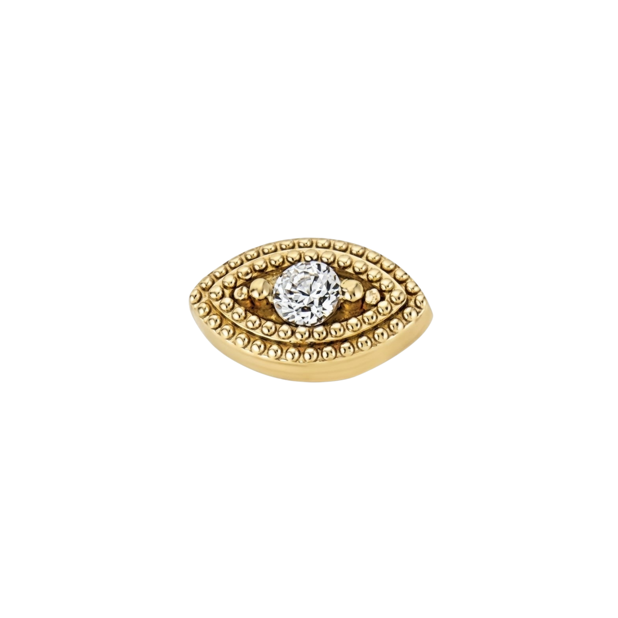 Milgrain Eye – 14K Gold Threadless/Threaded End