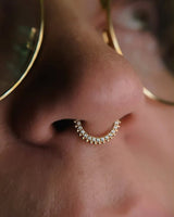Mimi – CZ Beaded Arc – 14K Gold Clicker - piercing - zone.com