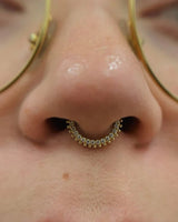 Mimi – CZ Beaded Arc – 14K Gold Clicker - piercing - zone.com