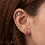 Mimosa – Marquise Birthstone & Diamond – 14K Gold Threadless End - piercing - zone.com