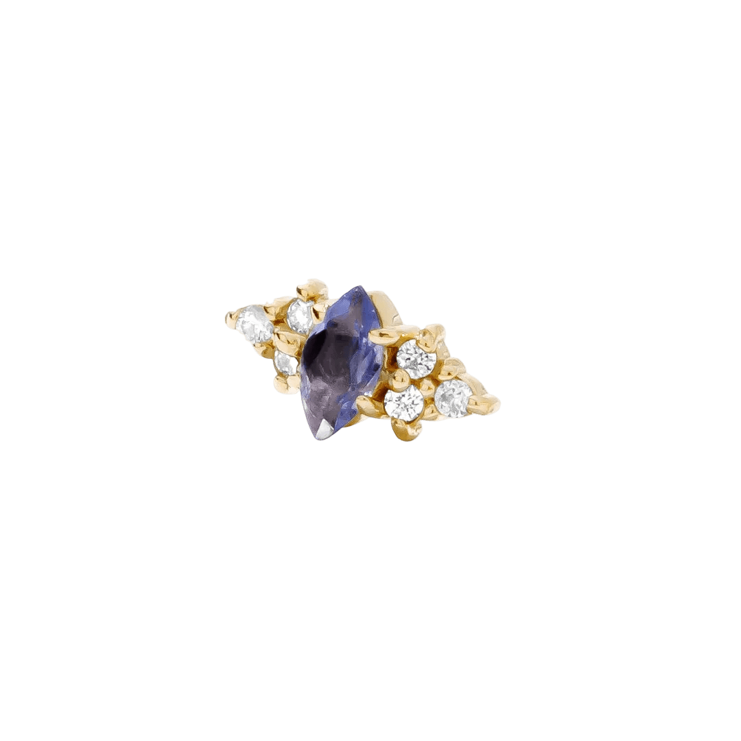 Mimosa Pin Birthstones - 14K Gold Gem Threadless End - piercing - zone.com