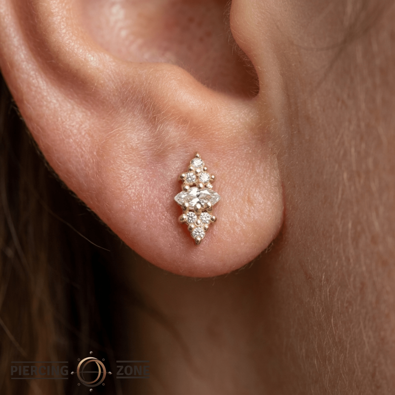 Mimosa Pin Birthstones - 14K Gold Gem Threadless End - piercing - zone.com