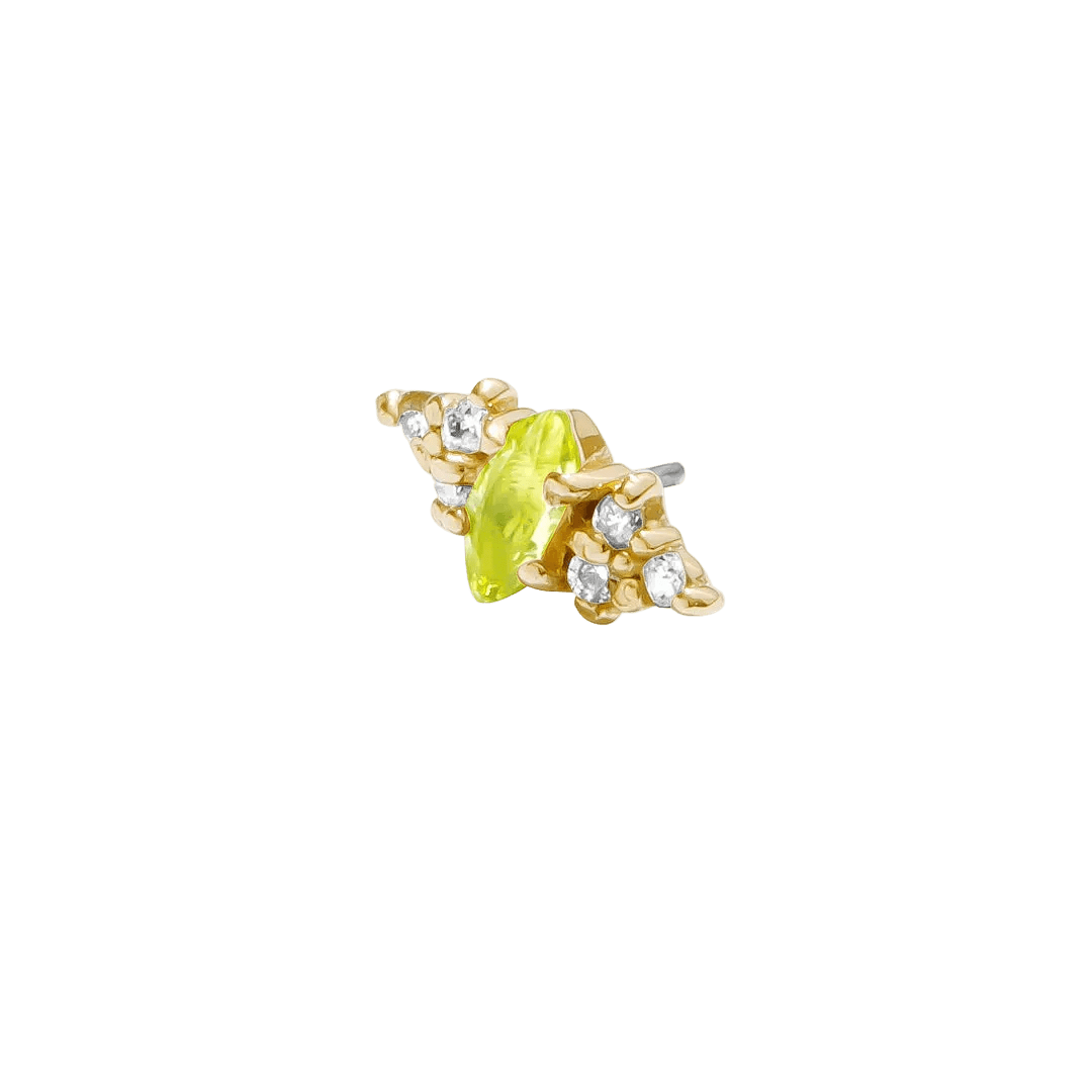 Mimosa Pin Birthstones - 14K Gold Gem Threadless End - piercing - zone.com