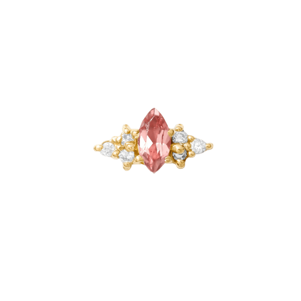 Mimosa Pin Birthstones - 14K Gold Gem Threadless End - piercing - zone.com