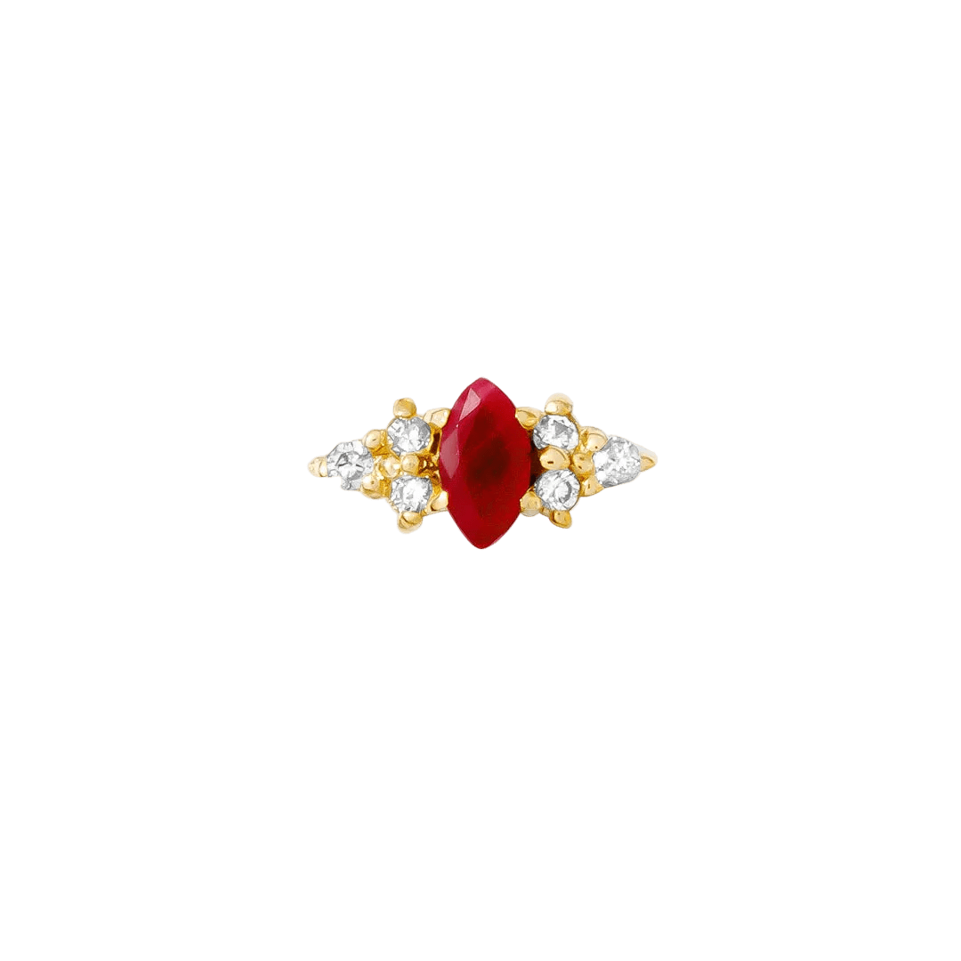 Mimosa Pin Birthstones - 14K Gold Gem Threadless End - piercing - zone.com