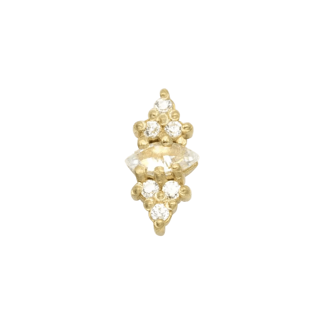 Mimosa Pin Birthstones - 14K Gold Gem Threadless End - piercing - zone.com