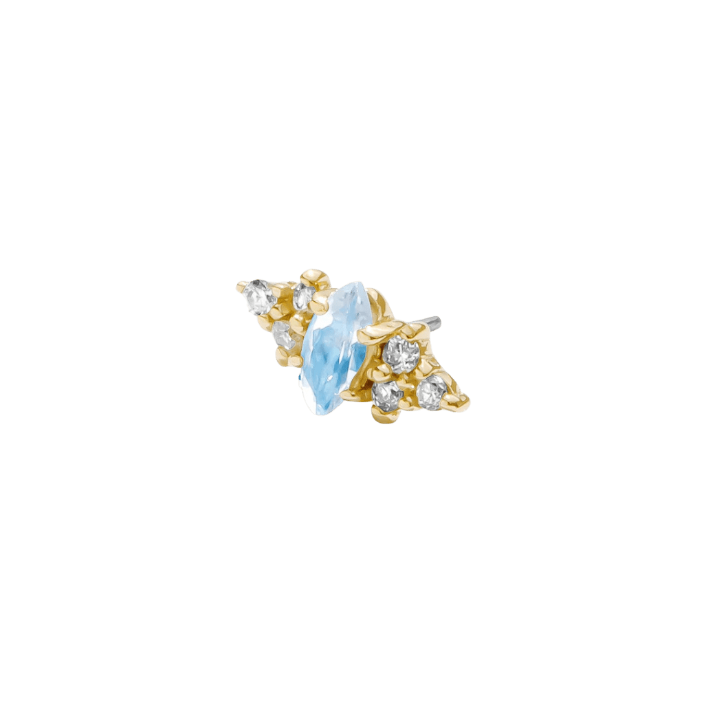 Mimosa Pin Birthstones - 14K Gold Gem Threadless End - piercing - zone.com