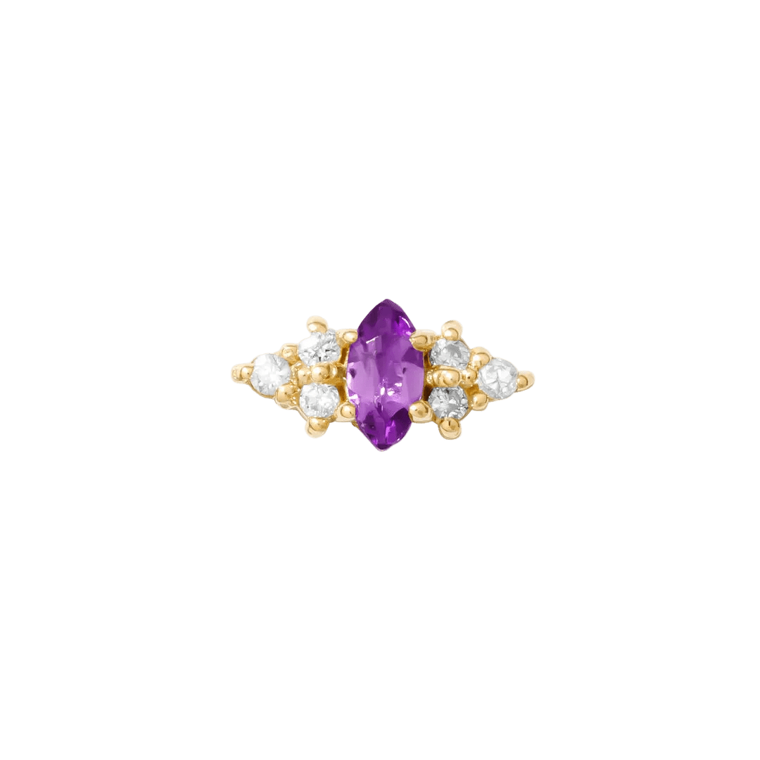Mimosa Pin Birthstones - 14K Gold Gem Threadless End - piercing - zone.com