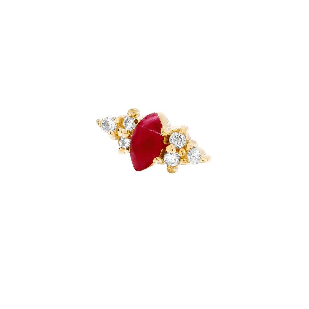 Mimosa Pin Birthstones - 14K Gold Gem Threadless End - piercing - zone.com