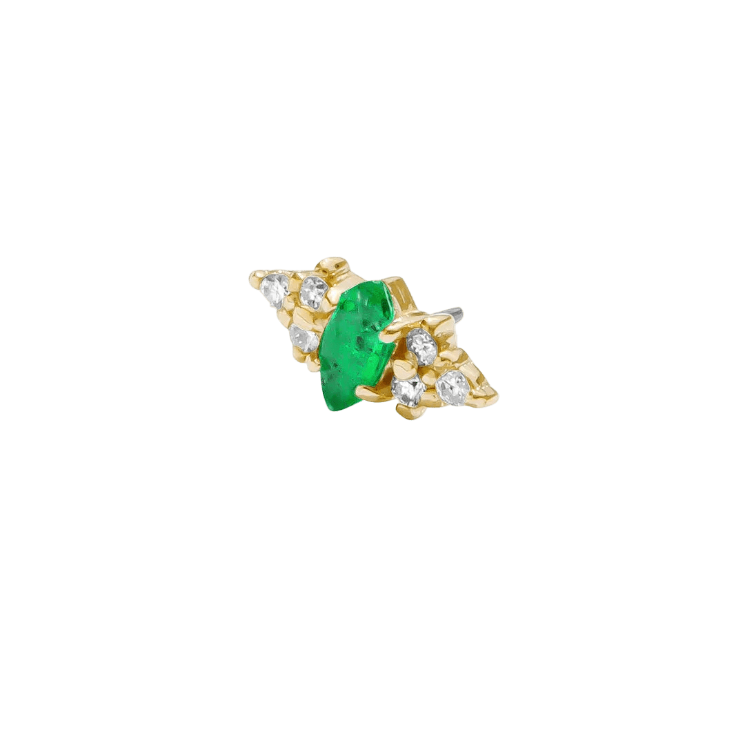 Mimosa Pin Birthstones - 14K Gold Gem Threadless End - piercing - zone.com