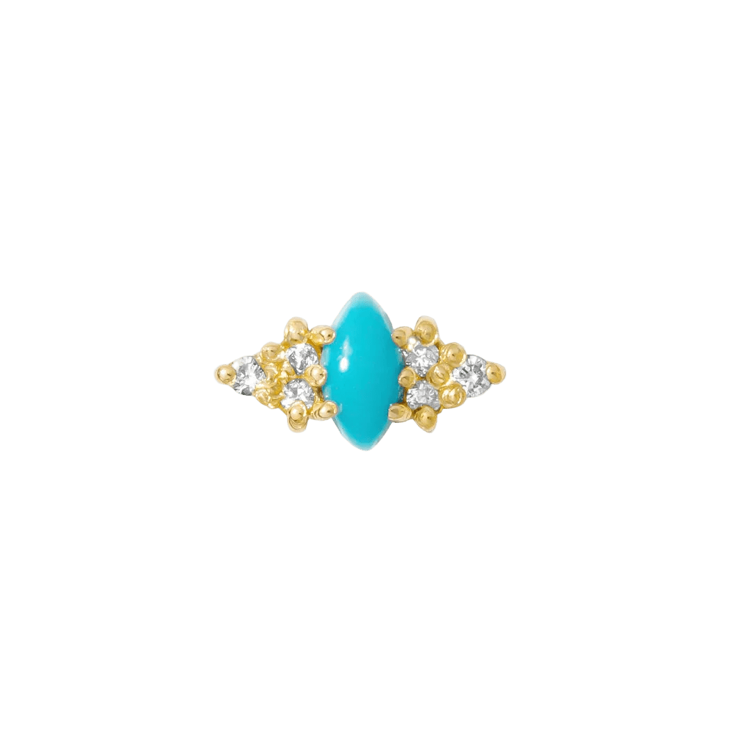Mimosa Pin Birthstones - 14K Gold Gem Threadless End - piercing - zone.com