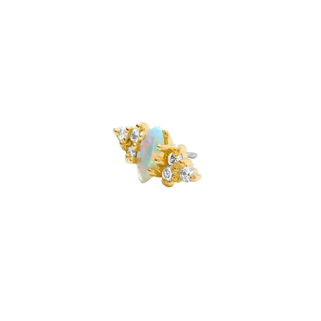 Mimosa Pin Birthstones - 14K Gold Gem Threadless End - piercing - zone.com