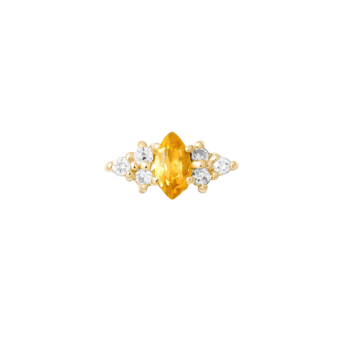 Mimosa Pin Birthstones - 14K Gold Gem Threadless End - piercing - zone.com
