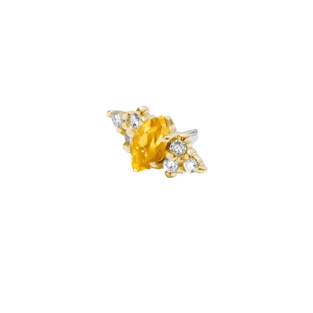Mimosa Pin Birthstones - 14K Gold Gem Threadless End - piercing - zone.com