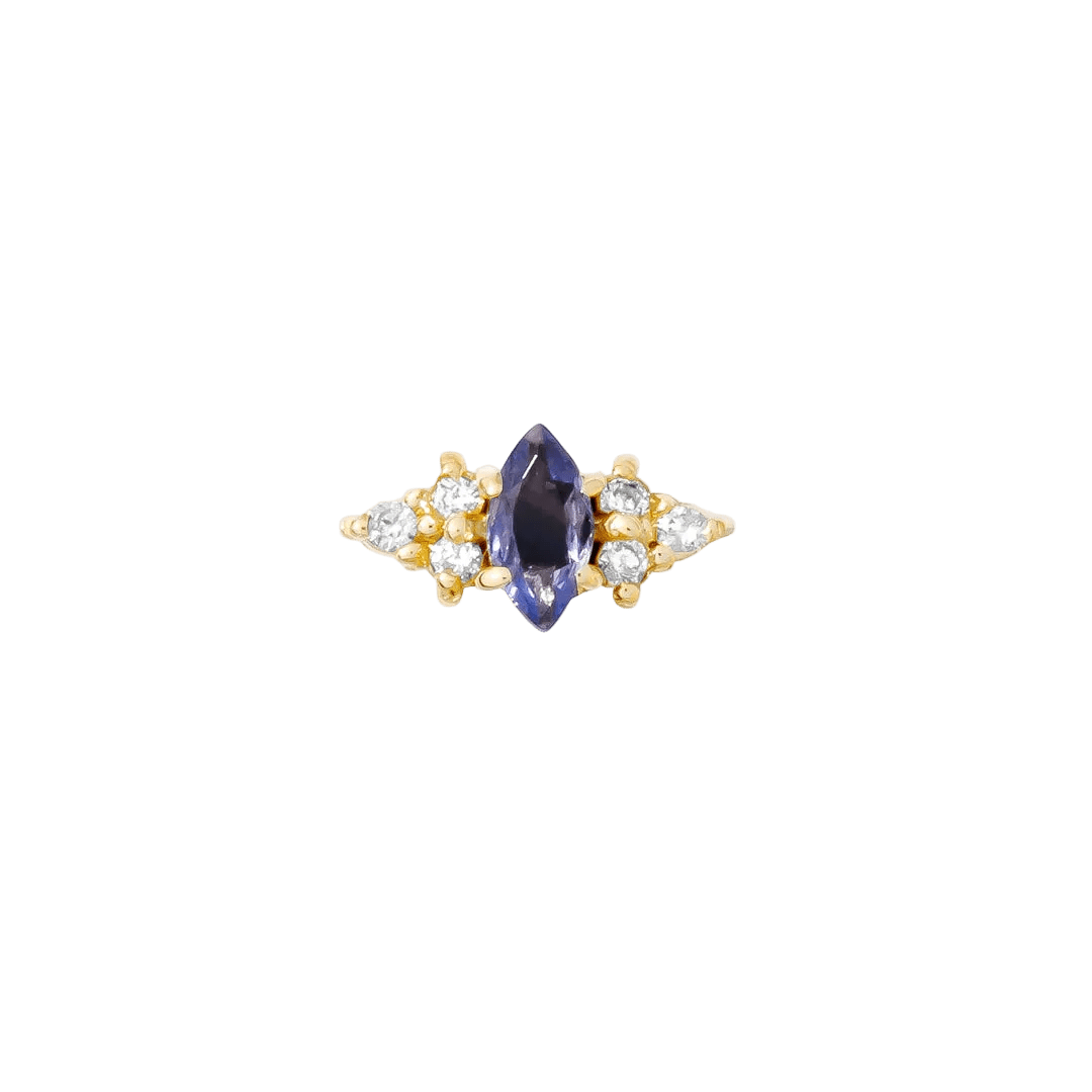 Mimosa Pin Birthstones - 14K Gold Gem Threadless End - piercing - zone.com