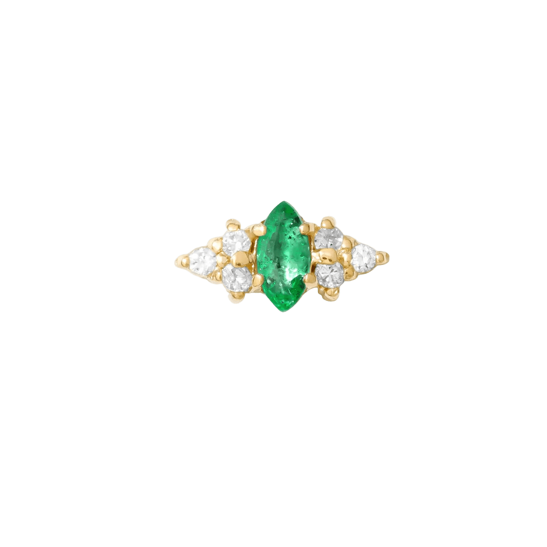 Mimosa Pin Birthstones - 14K Gold Gem Threadless End - piercing - zone.com