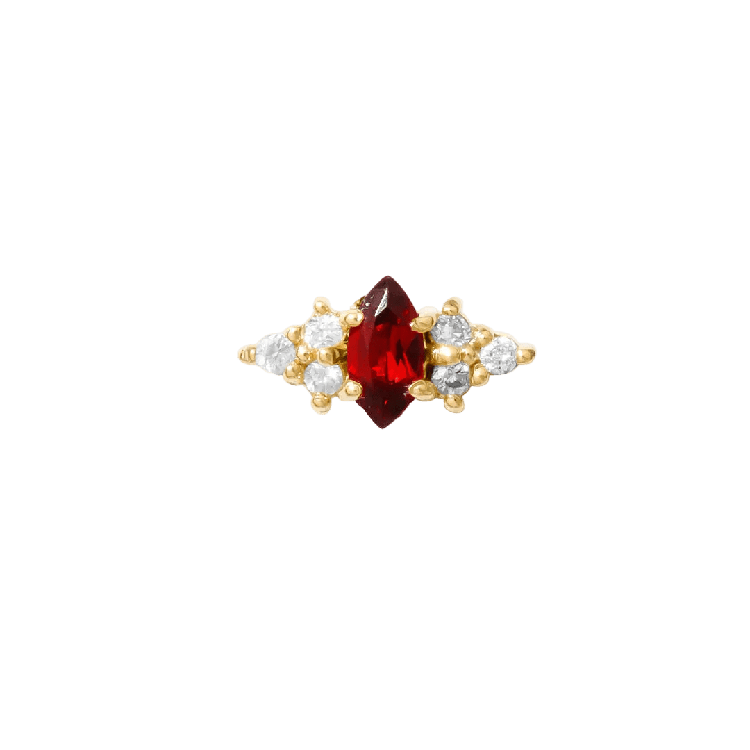 Mimosa Pin Birthstones - 14K Gold Gem Threadless End - piercing - zone.com