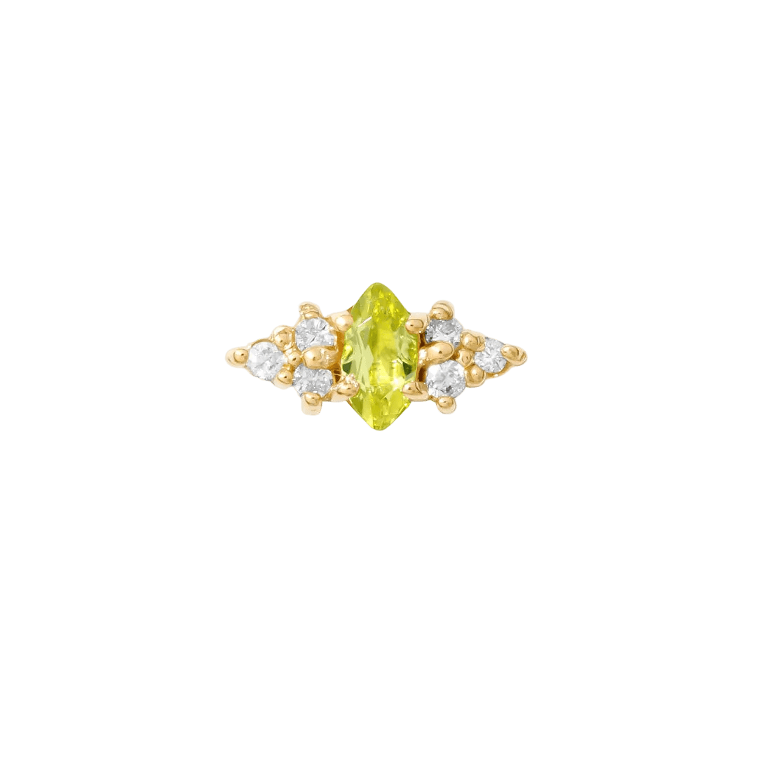 Mimosa Pin Birthstones - 14K Gold Gem Threadless End - piercing - zone.com