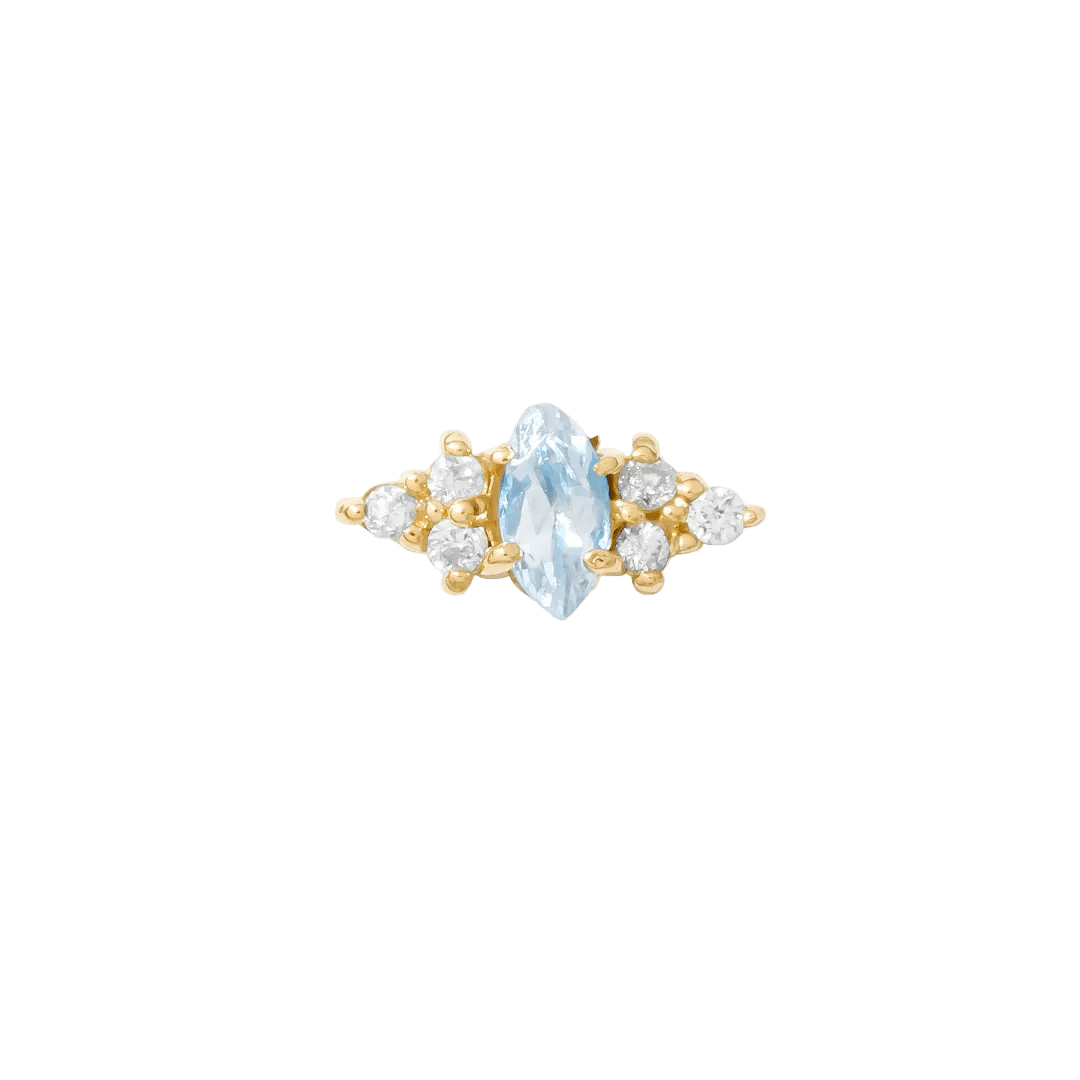 Mimosa Pin Birthstones - 14K Gold Gem Threadless End - piercing - zone.com