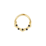 Mini Bats Seamless Ring – 14K Gold Five - Gem Bat Wing Design - piercing - zone.com