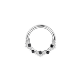 Mini Bats Seamless Ring – 14K Gold Five - Gem Bat Wing Design - piercing - zone.com