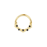 Mini Bats Seamless Ring – 14K Gold Five-Gem Bat Wing Design - piercing-zone.com