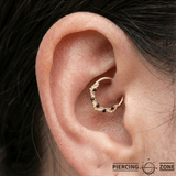 Mini Bats Seamless Ring – 14K Gold Five - Gem Bat Wing Design - piercing - zone.com