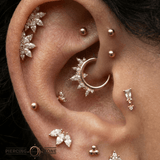 Mini Moet – 14K Gold Swarovski CZ Marquise Fan Threadless End - piercing - zone.com