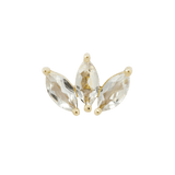 Mini Moet – 14K Gold Swarovski CZ Marquise Fan Threadless End - piercing - zone.com