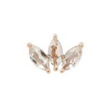 Mini Moet – 14K Gold Swarovski CZ Marquise Fan Threadless End - piercing - zone.com