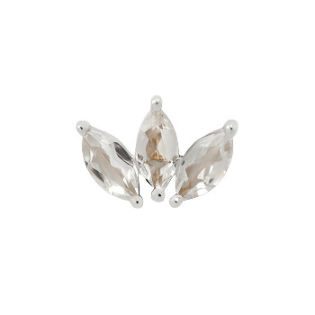 Mini Moet – 14K Gold Swarovski CZ Marquise Fan Threadless End - piercing - zone.com