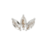 Mini Moet – 14K Gold Swarovski CZ Marquise Fan Threadless End - piercing - zone.com