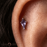 Mini Soho – 14K Gold Kite Cut Amethyst Threadless End - piercing - zone.com